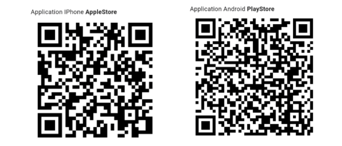 QR codes officiels pour télécharger l’application UFE